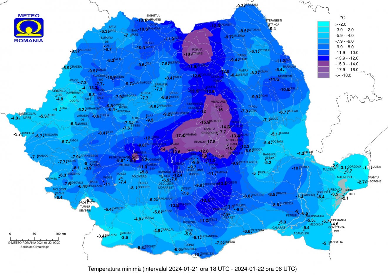 A legalacsonyabb hőmérsékleti értékek hétfőre virradóan • Fotó: Országos Meteorológiai Szolgálat