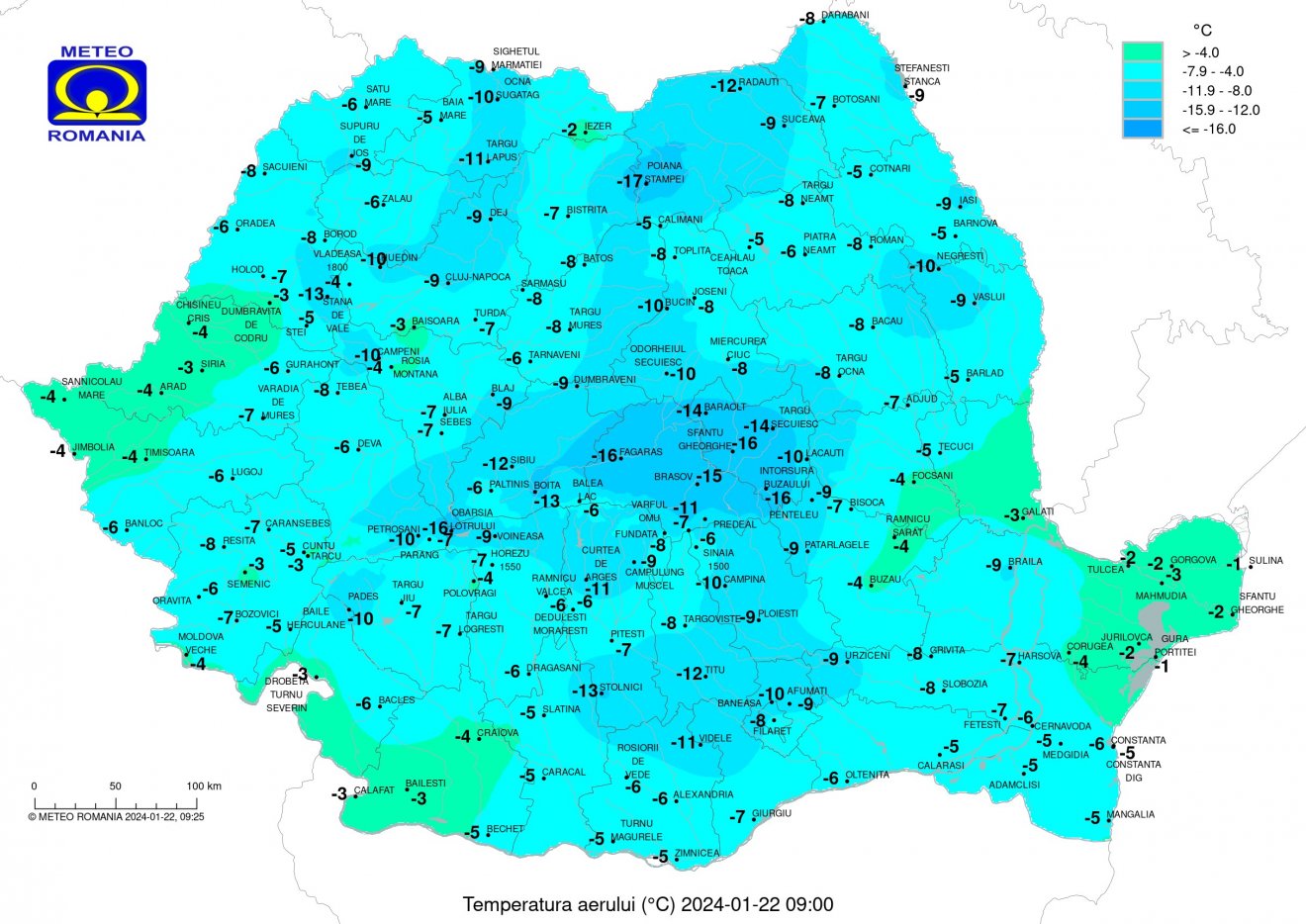 Fagyállás reggel 9 órakor •  Fotó: Országos Meteorológiai Szolgálat