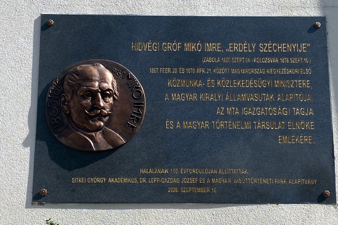 A Magyar Vasóttörténeti Parkban felavatott gróf Mikó Imre-dombormű