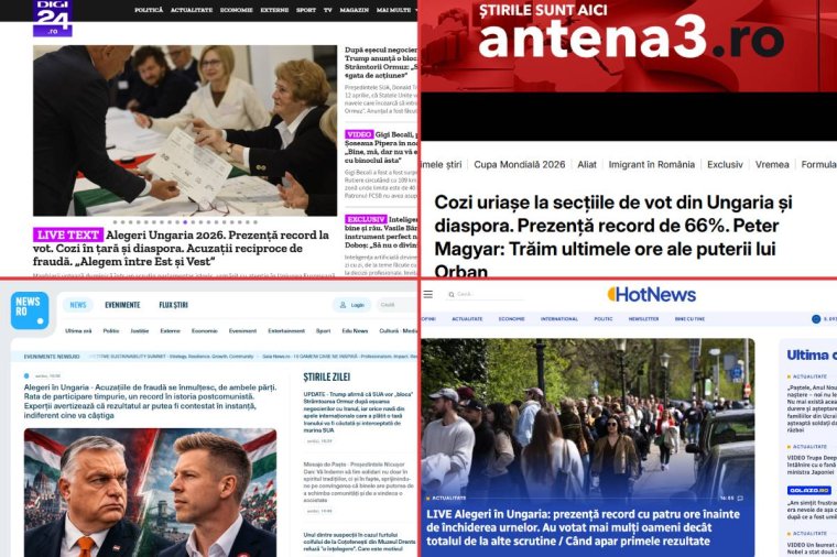 Mind címlapon tartják a magyarországi választást a vezető román portálok