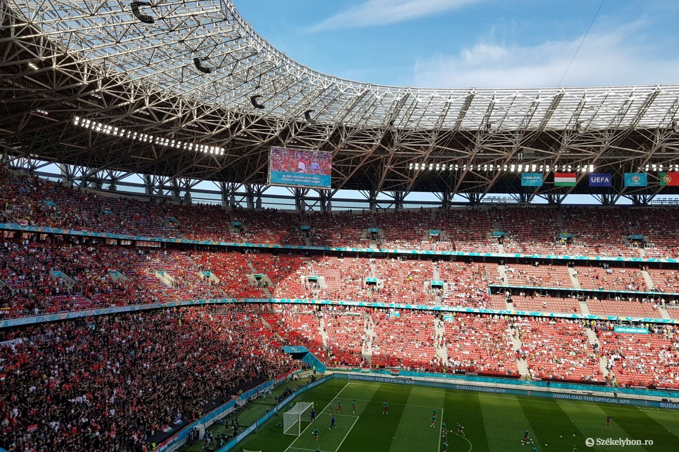 Magyarország–Portugália Eb-meccs a budapesti Puskás Arénában 2021. június 15-én az UEFA szervezésében. Székelyföldi szurkolók is eljutottak a történelmi mérkőzésre &bullet;  Fotó: Székelyhon
