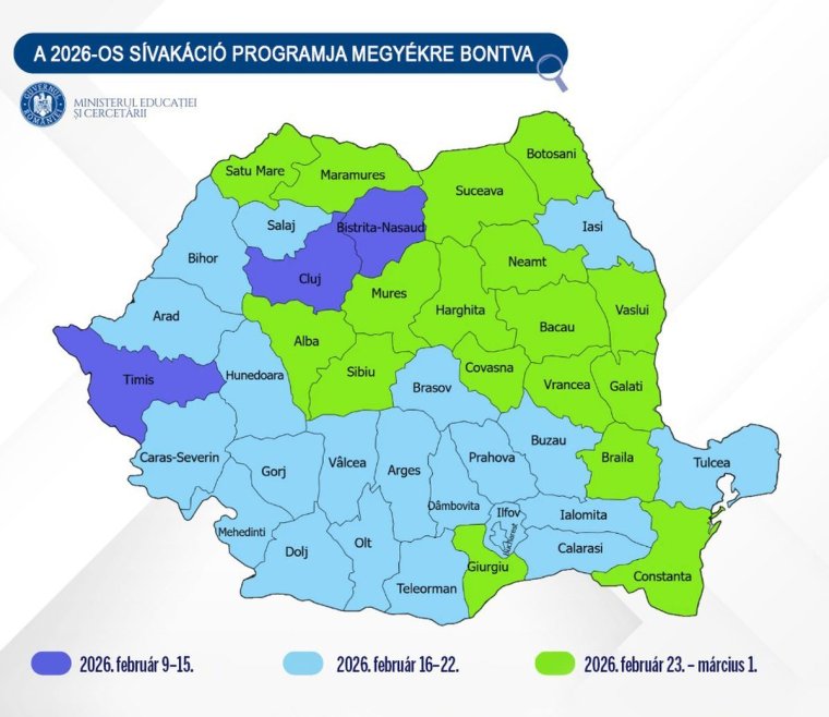 Kezdődik a sívakációk időszaka, térképen mutatjuk a megyei elosztást