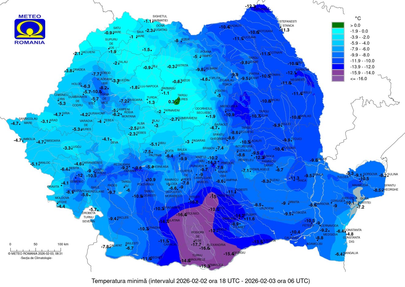 A legalacsonyabb hőmérsékleti értékek keddre virradóan &bullet;  Fotó: Országos Meteorológiai Szolgálat