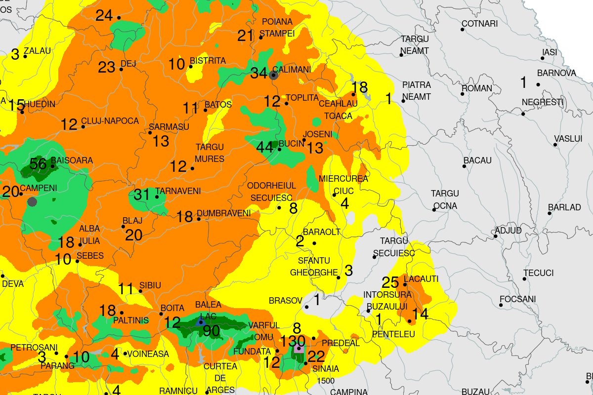 Székelyföld csaknem egész területét hótakaró borítja • Fotó: Országos Meteorológiai Szolgálat