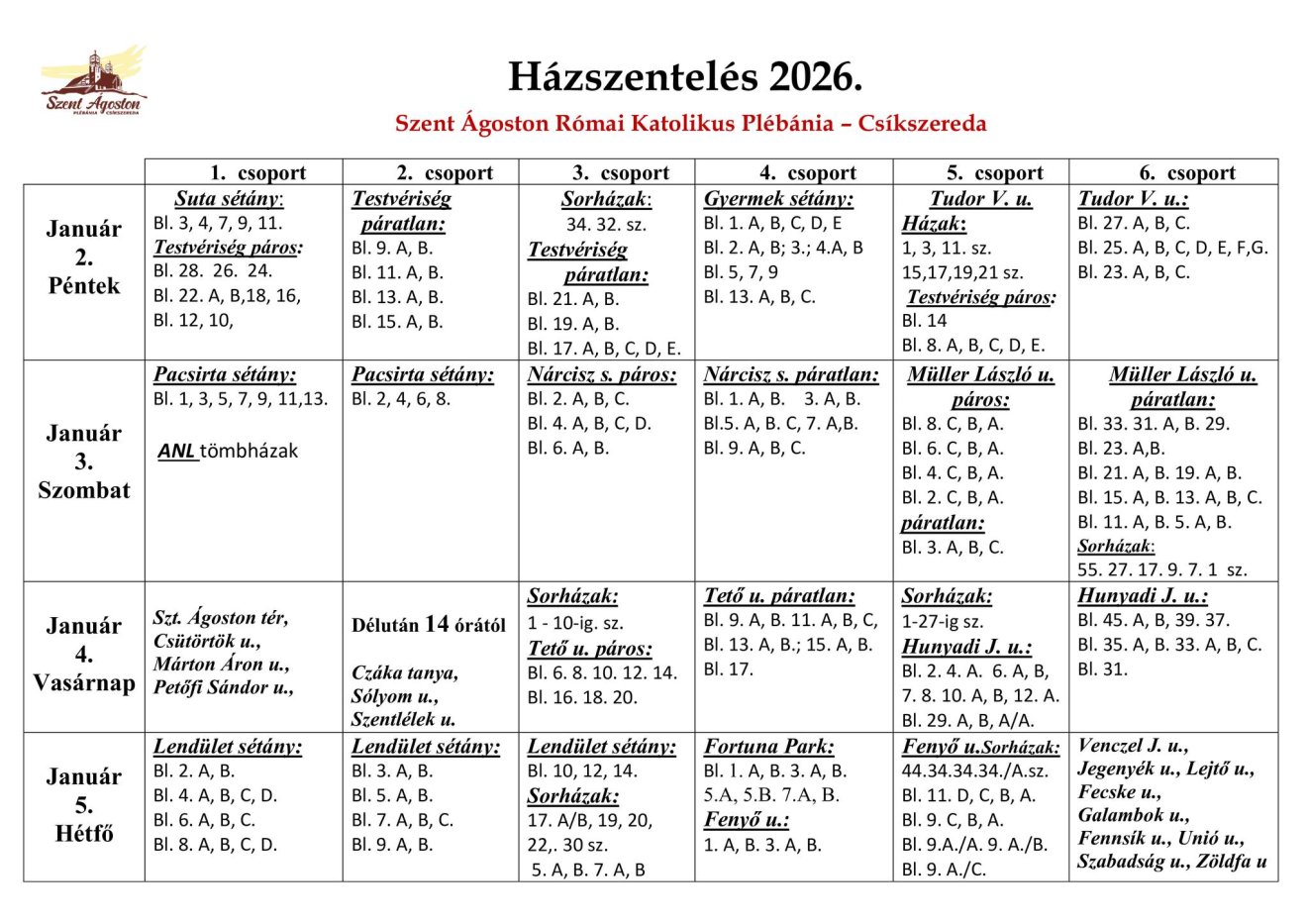 &bullet;  Fotó: Szent Ágoston Római Katolikus Plébánia