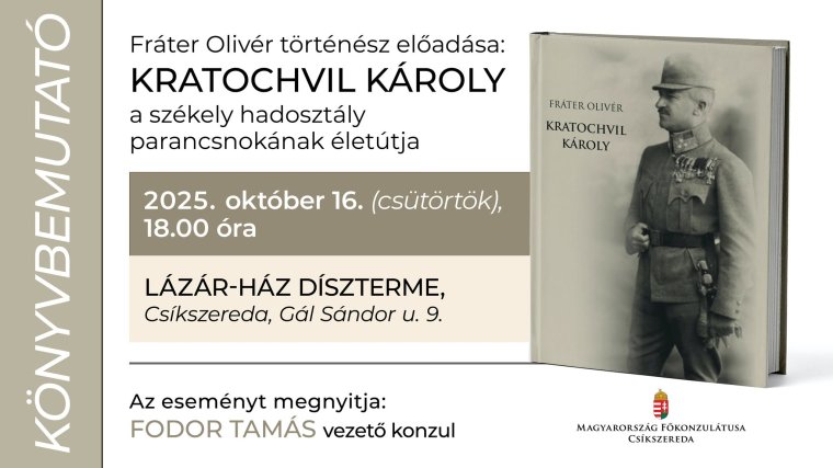 Fráter Olivér könyvbemutatója Csíkszeredában – Kratochvil Károly emberi arca