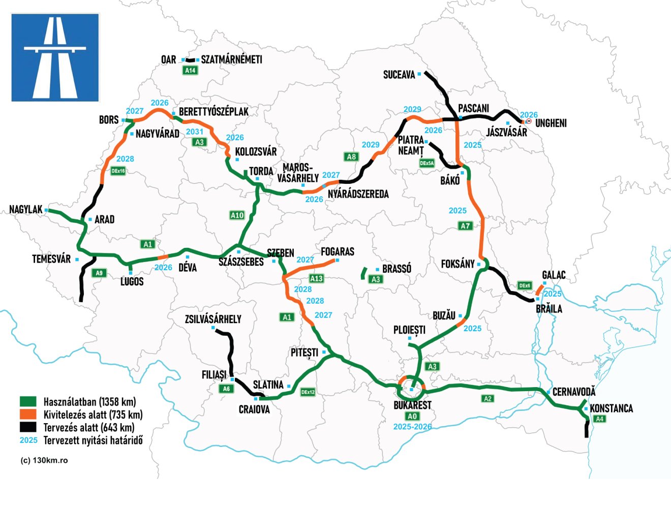 Így állnak az autópálya-fejlesztések Romániában 2025 októberében 
