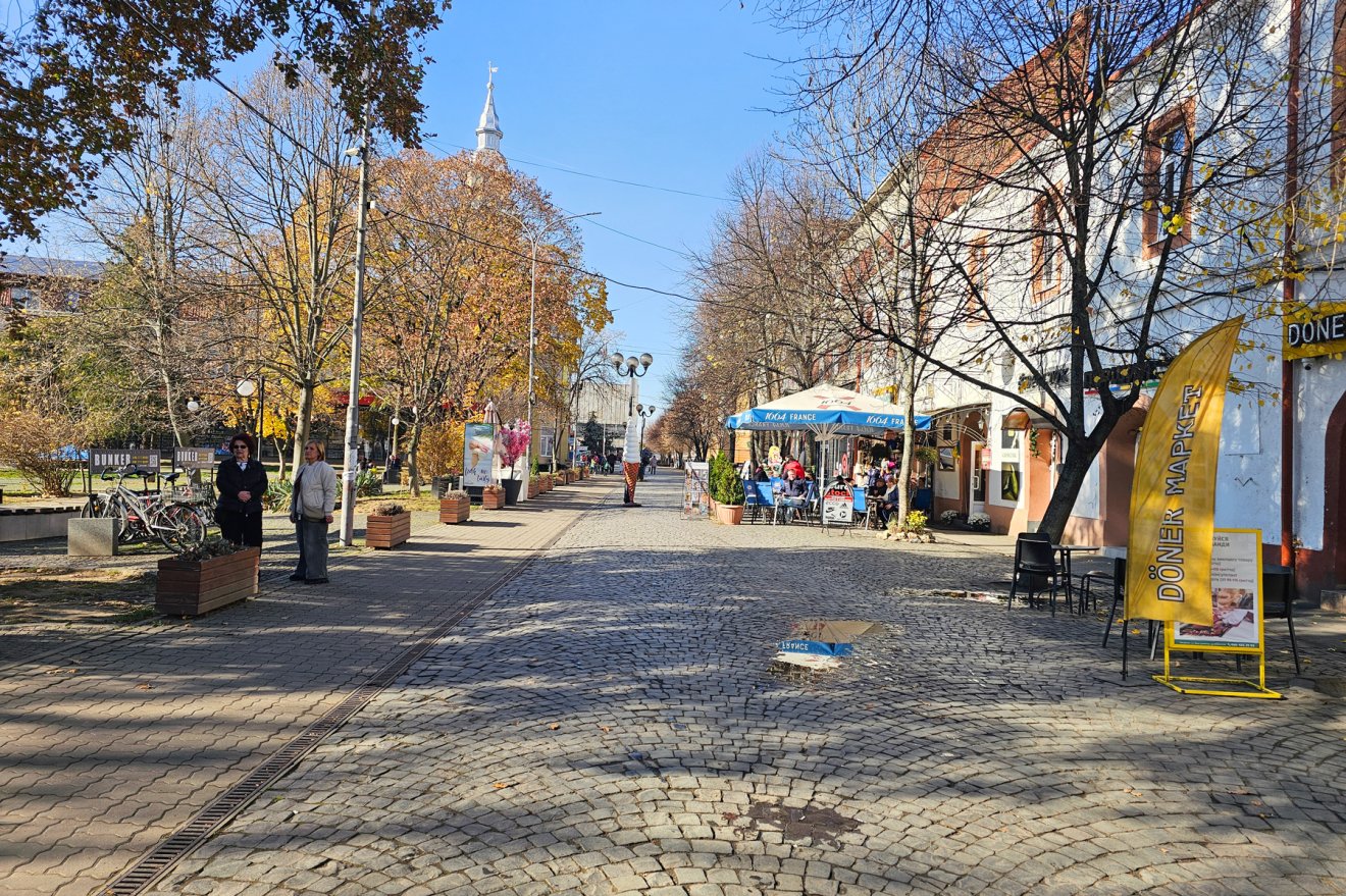 Beregszász egyetlen sétálóutcája •  Fotó: Kozán István