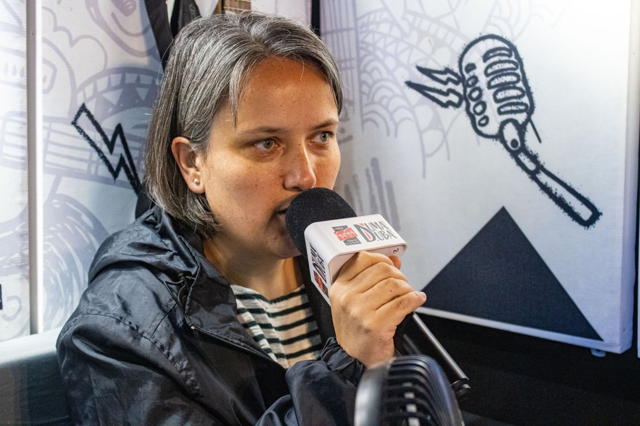 Az első meghívott a Duma Dubában Popa Ilona volt, a Tusványos erdélyi főszervezője •  Fotó: Fehér Csongor