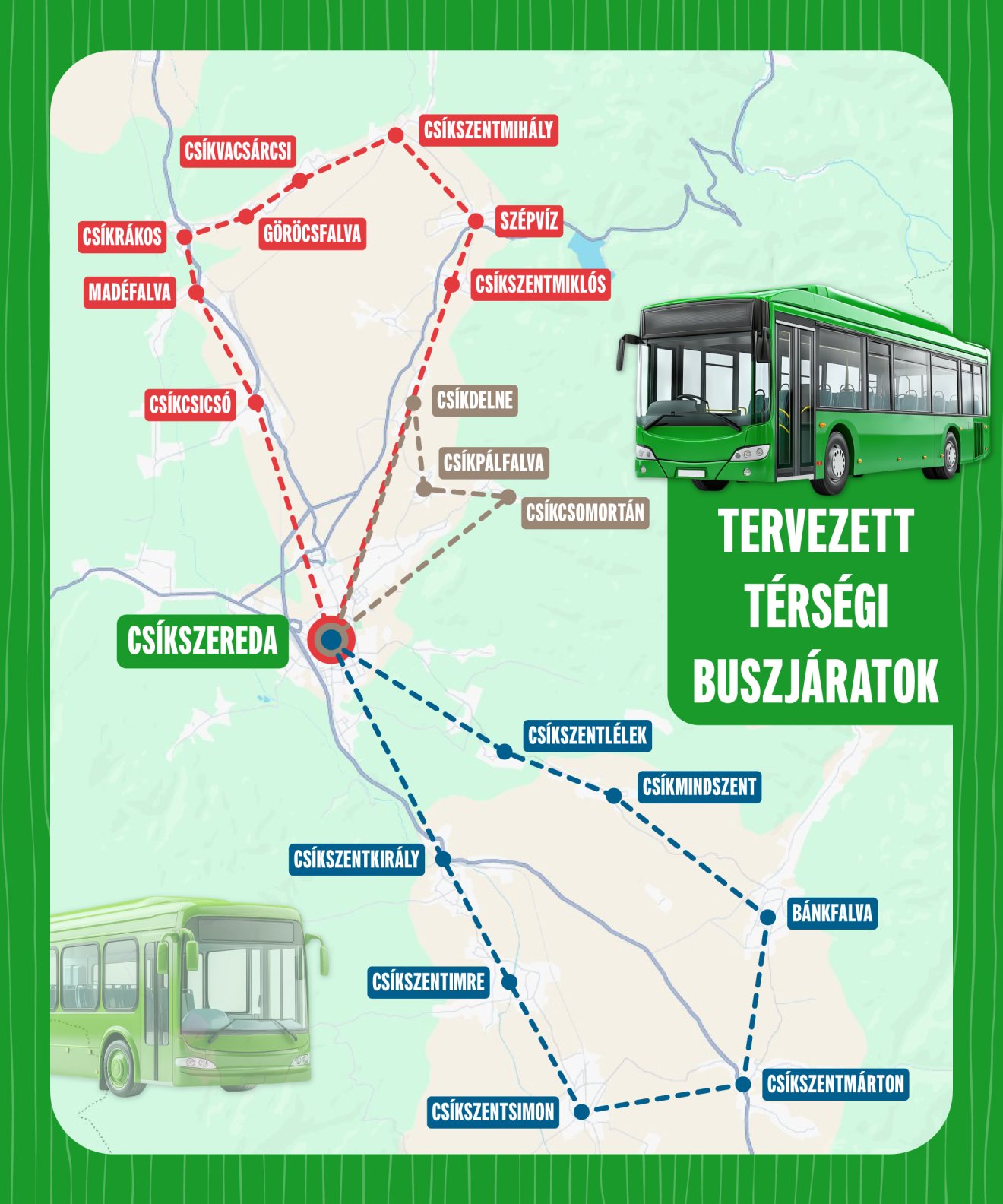 A tervezett útvonalak 