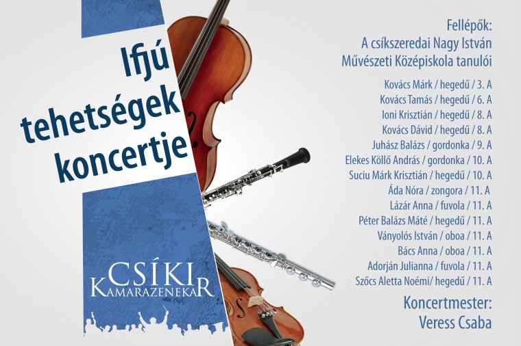 A Csíki Kamarazenekarral koncerteznek fiatal tehetségek