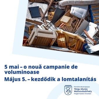 Május 5-től indul a lomtalanítás és textilgyűjtés Marosvásárhelyen!