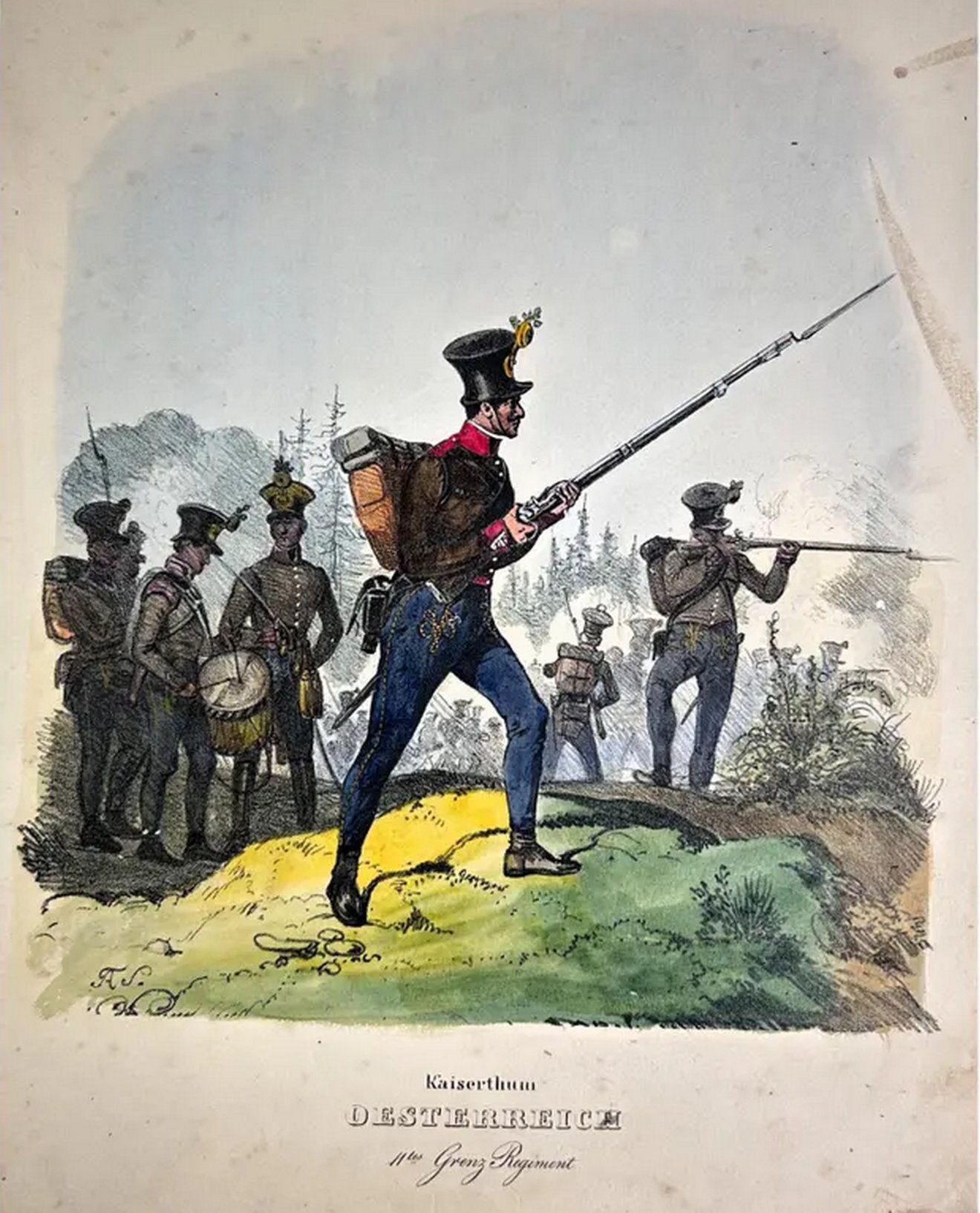 A császári határőr gyalogezred katonája 1838-ban