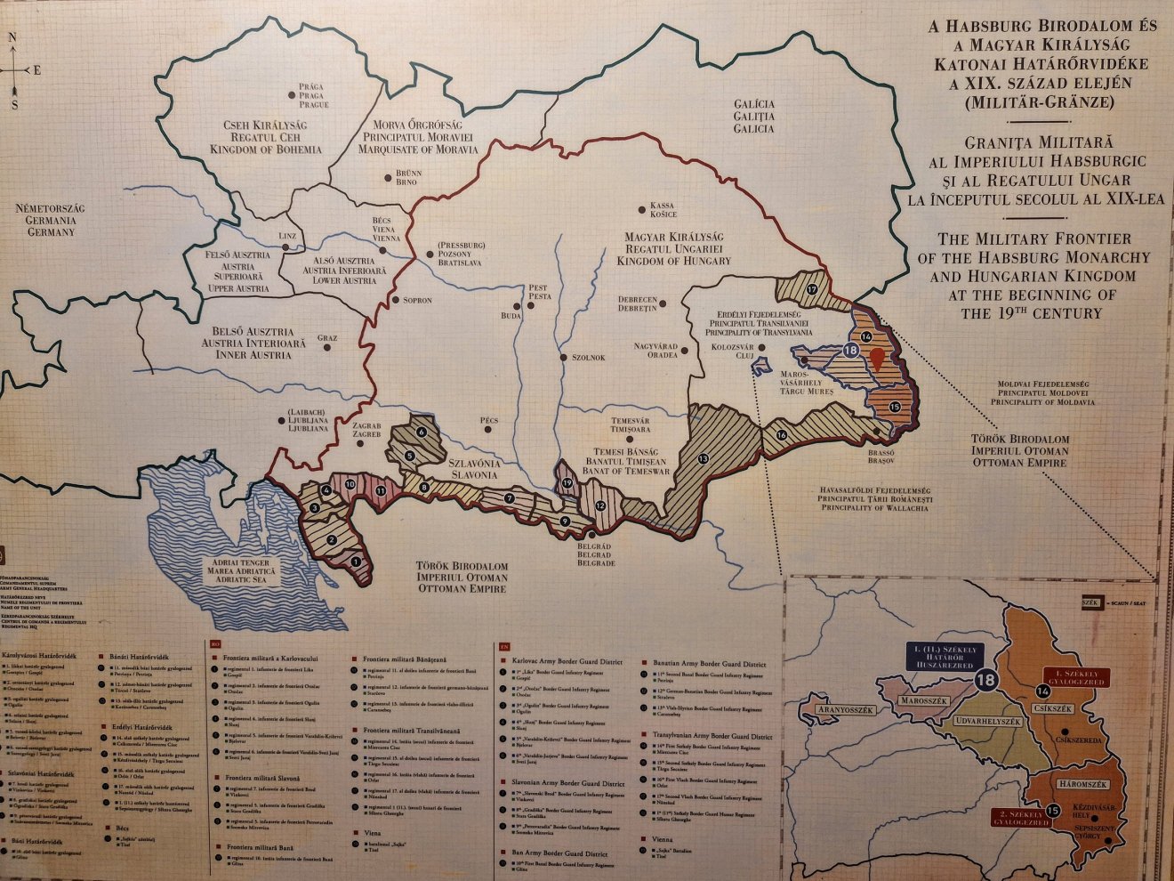 A Habsburg Birodalom és a Magyar Királyság határőrvidéke a 19. század elején (Székely Határőr Emlékközpont, Szépvíz)