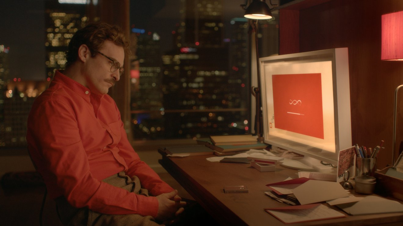 Képkocka Spike Jonze: Her (A nő) című filmjéből, amiben egy férfi a Scarlett Johansson hangján megszólaló mesterséges intelligencia-asszisztensbe lesz szerelmes •  Fotó: Warner Bros. Pictures