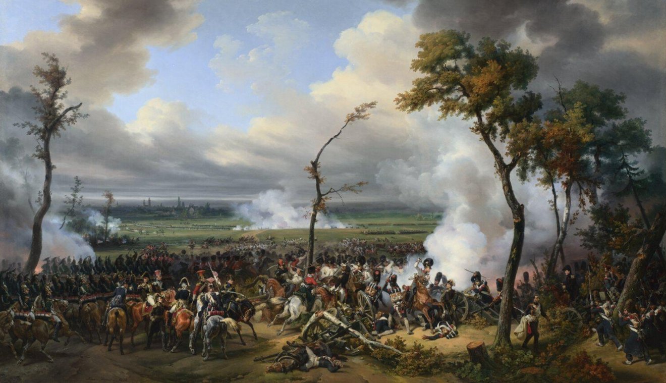 A hanaui csata (Horace Vernet, 1824). Itt a két csíki határőr zászlóalj több mint 400 főt veszített