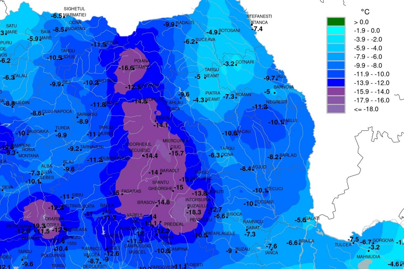 Az Országos Meteorológiai Szolgálat hivatalos adatai január 15-ére virradóan •  Fotó: Országos Meteorológiai Szolgálat