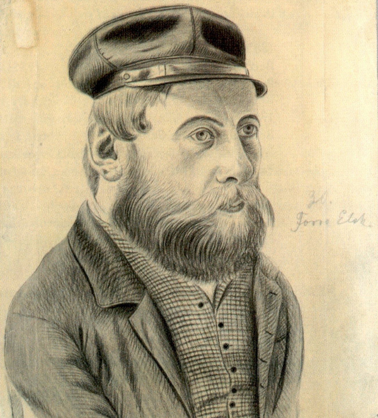 Forró Elek 1850-ben •  Fotó: Berzsenyi Lénárd ceruzarajza