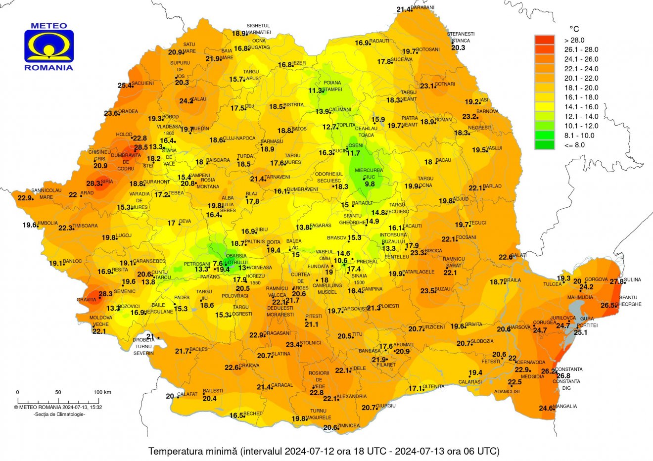 Legalacsonyabb hőmérsékleti értékek szombatra virradóan •  Fotó: Országos Meteorológiai Szolgálat