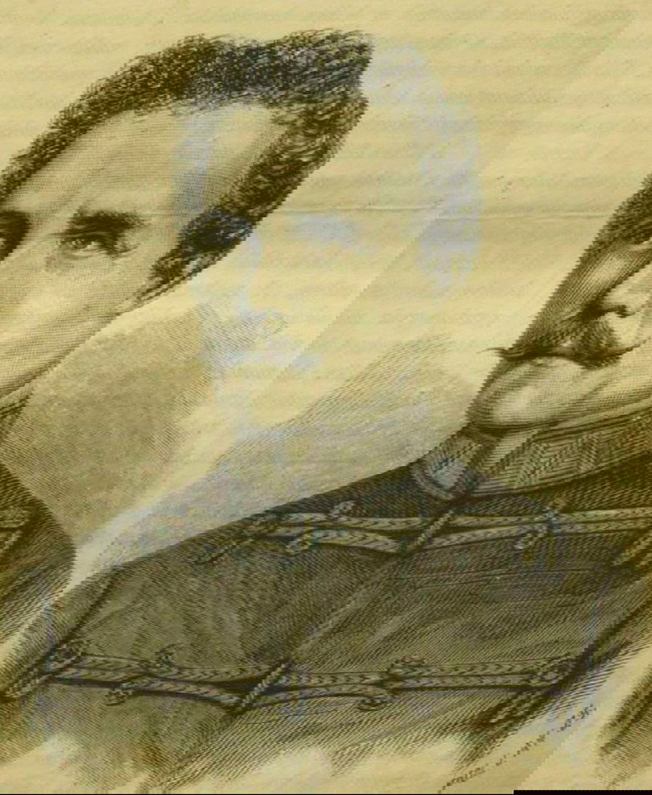 A Gábor Áronról készült portrérajz a Vasárnapi Újság 1881. április 10-i számában •  Fotó: Vasárnapi Újság, 1881. április 10.