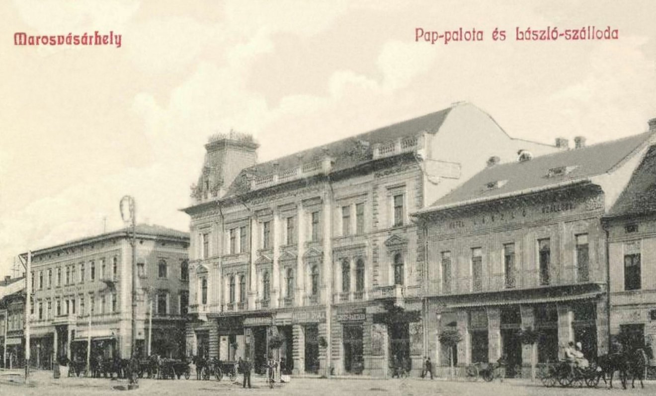A marosvásárhelyi László szálloda és vendéglő 1909-ben •  Fotó: Korabeli képeslap/Székely Kalendárium