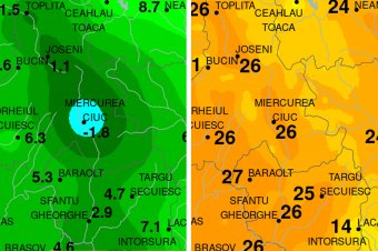A mai maximum és minimum Csíkból: 28 fokos eltérés!