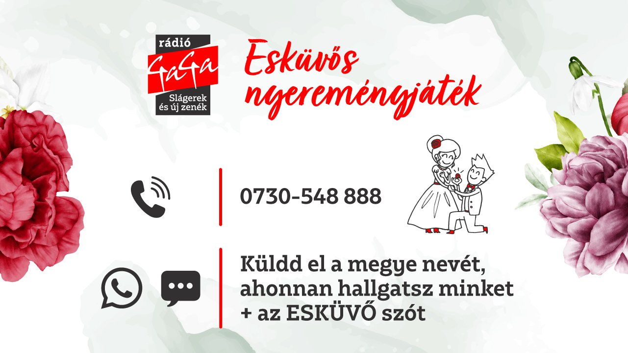ESKÜVŐ. A keresztnevünk, a telefonszámunk és a lakómegyénk mellett mindössze ennyit kell elküldenünk a 0730 538 888-as telefonszámra ajátékba való regisztrációhoz. •  Fotó: Rádió GaGa