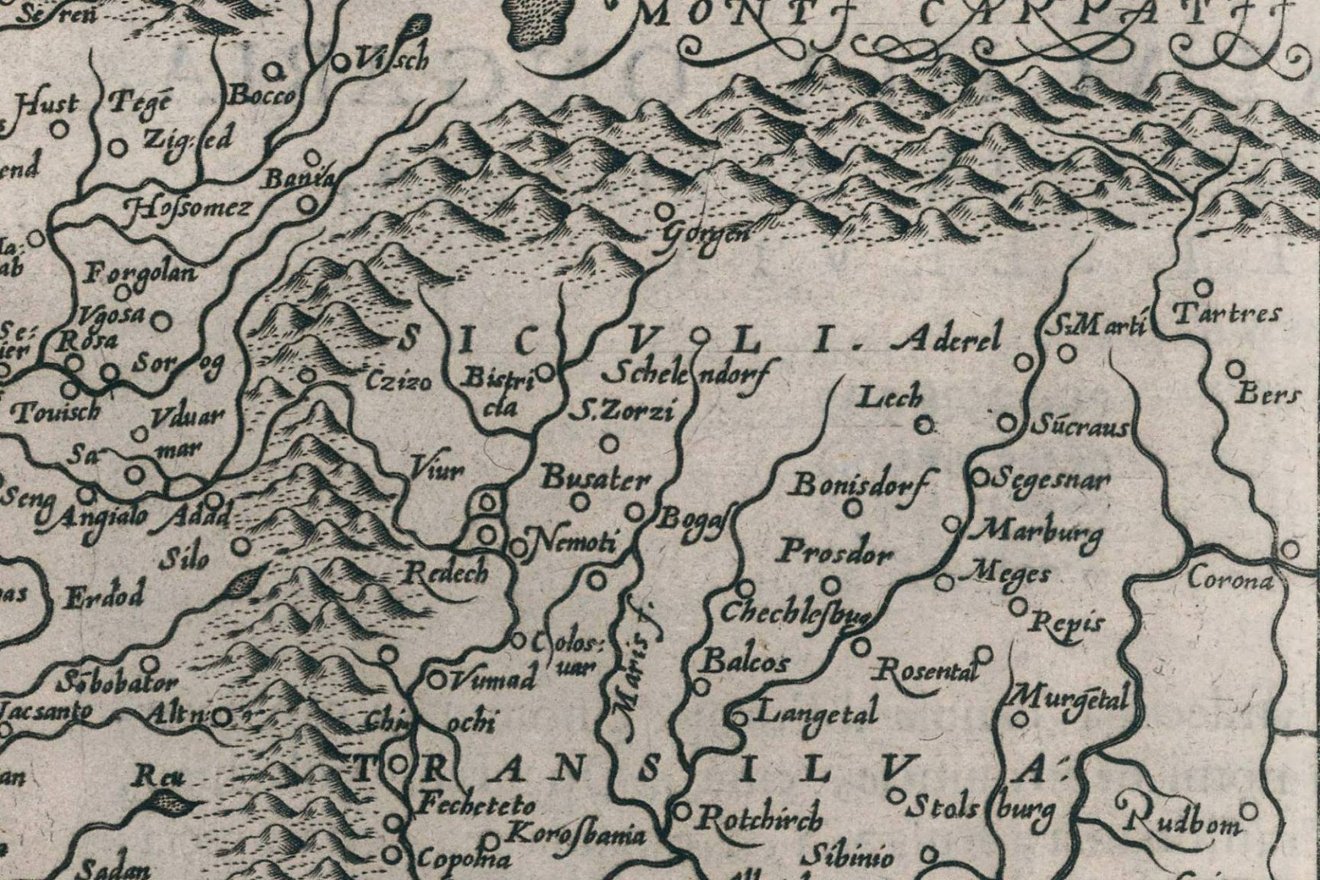 Székelyföld Claudio Tolomeo 1599-es térképén •  Fotó: David Rumsey Historical Map Collection