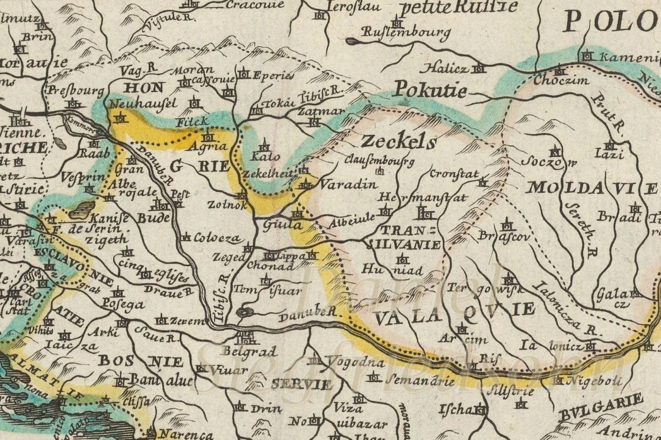 Székelyek egy 1664-es, Párizsban kiadott térképen •  Fotó: Székely Kalendárium/archív