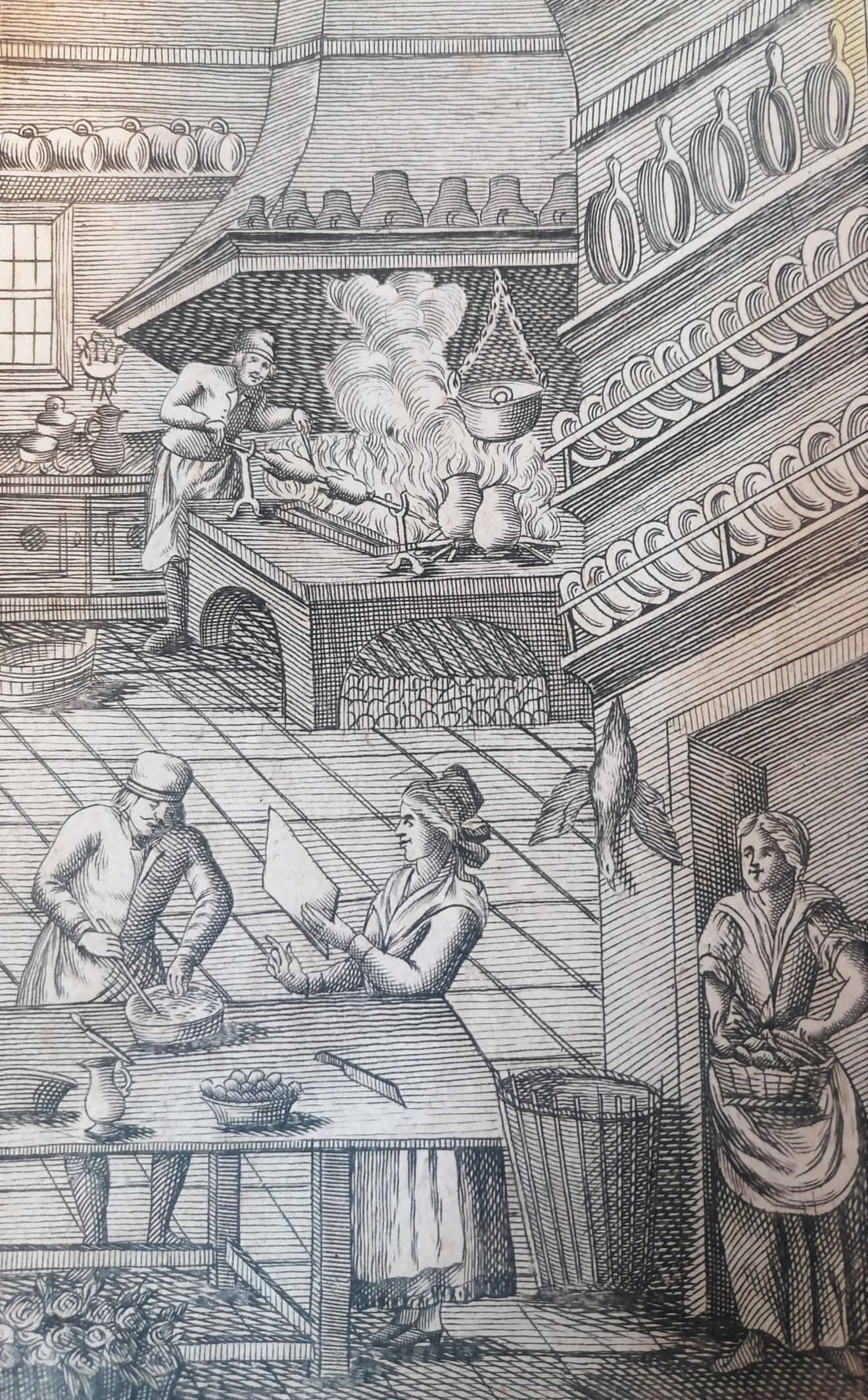 19. század eleji konyha •  Fotó: Úri és közönséges konyhákon megfordult Szakáts-könyv, 1801