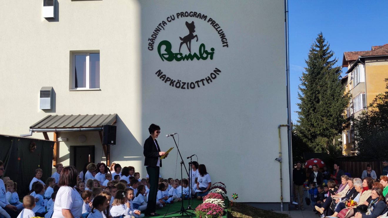 Borcsa Mária a Bambi név üzenetéről beszélt a jelenlevőknek. •  Fotó: Farkas Áron