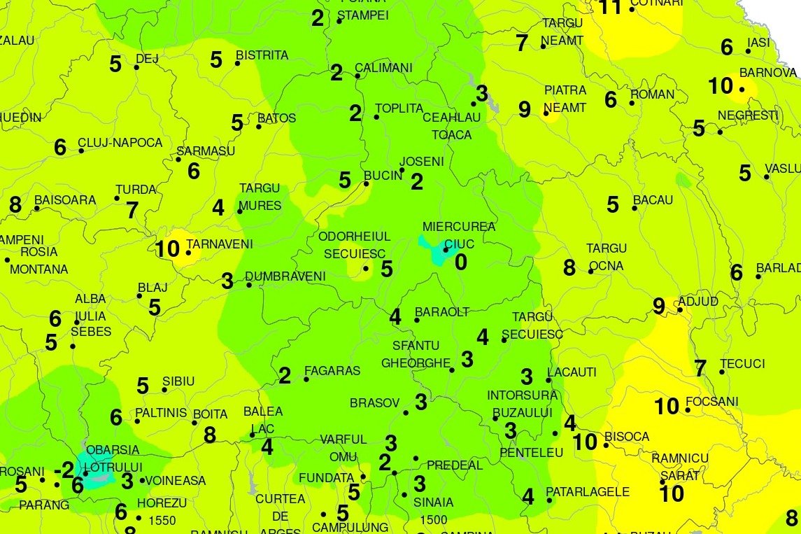 A levegő hőmérséklete reggel 8 órakor •  Fotó: Országos Meteorológiai Igazgatóság