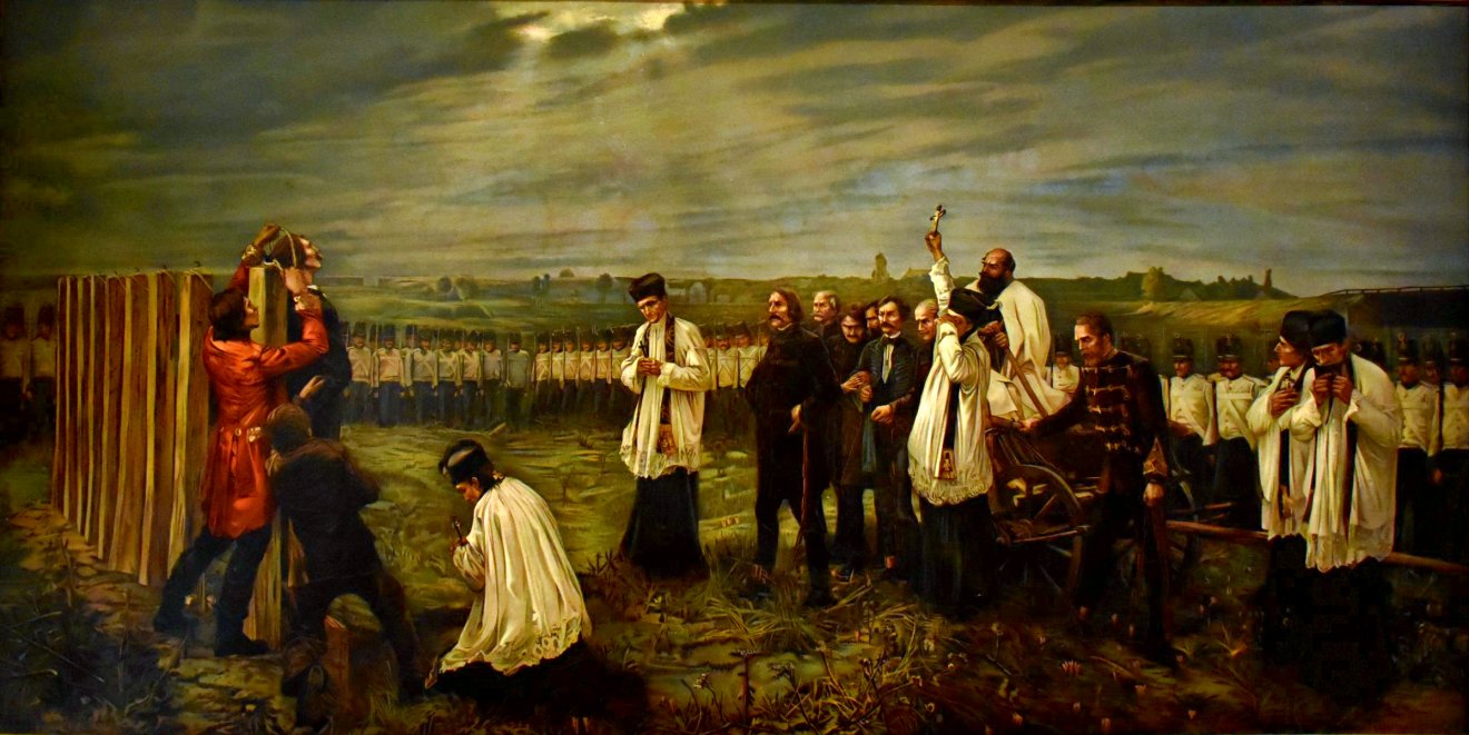 A négy szerzetes Thorma János híres, az Aradi vértanúk című, 1893 és 1896 között alkotott festményén is szerepel •  Fotó: Magyar Nemzeti Galéria