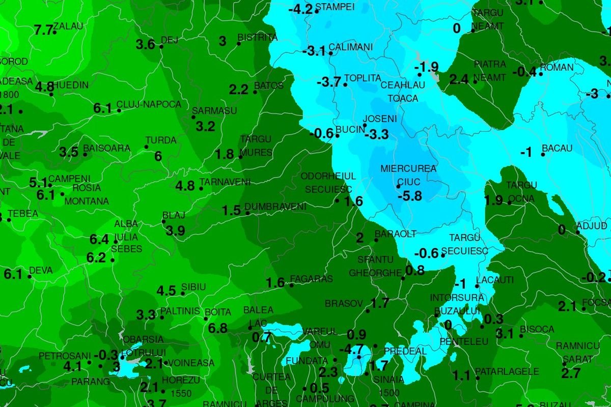 Szerdára virradóan mért legalacsonyabb hőmérsékleti értékek •  Fotó: Országos Meteorológiai Szolgálat