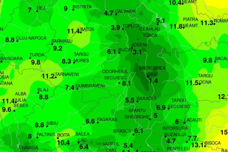 Alig több, mint 1 Celsius-fok – csütörtökön is Csíkszeredában volt a leghidegebb