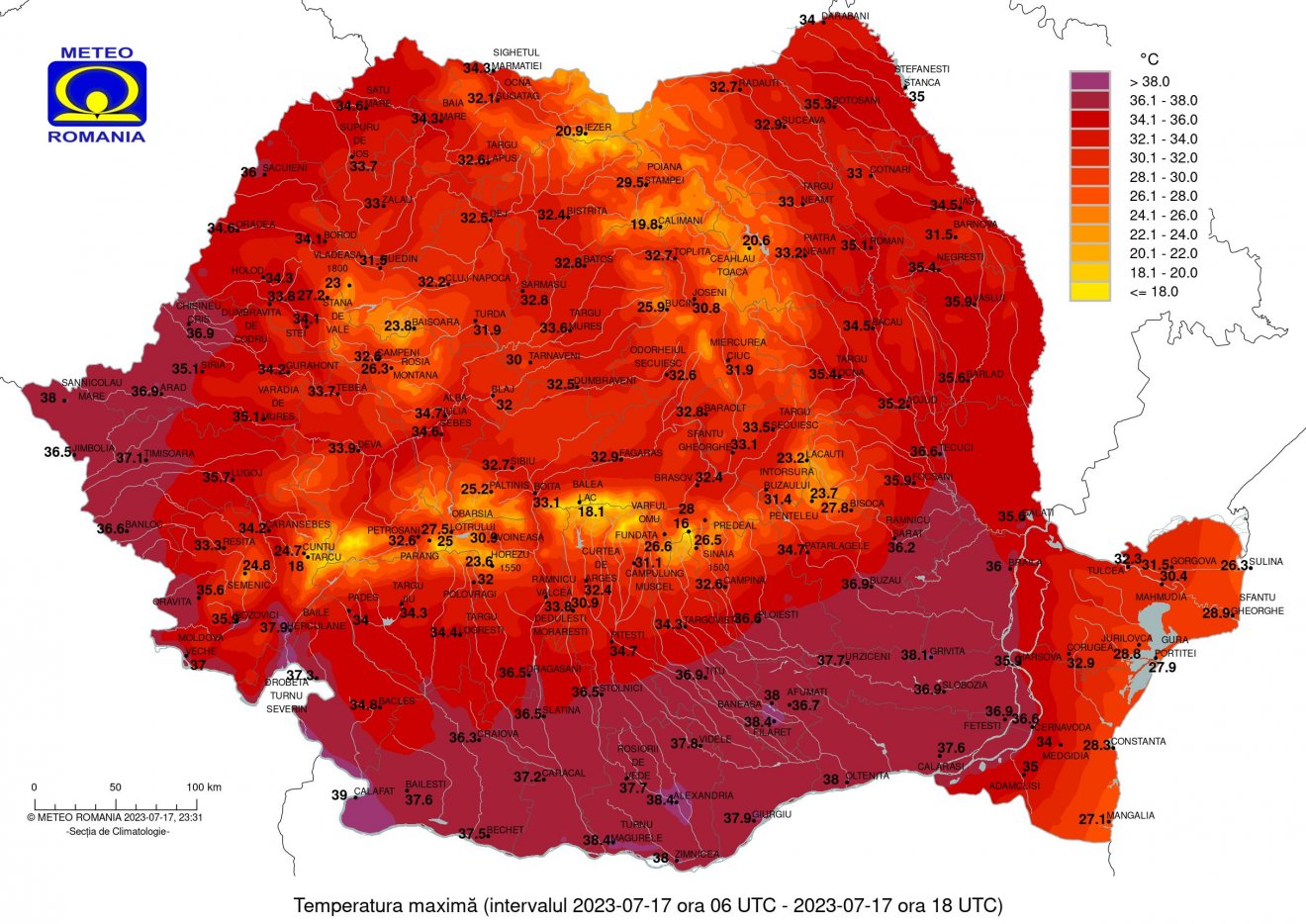 Ezeket a maximum hőmérsékleti értékeket mérték hétfőn napközben. Nem könnyű megszokni •  Fotó: Országos Meteorológiai Szolgálat