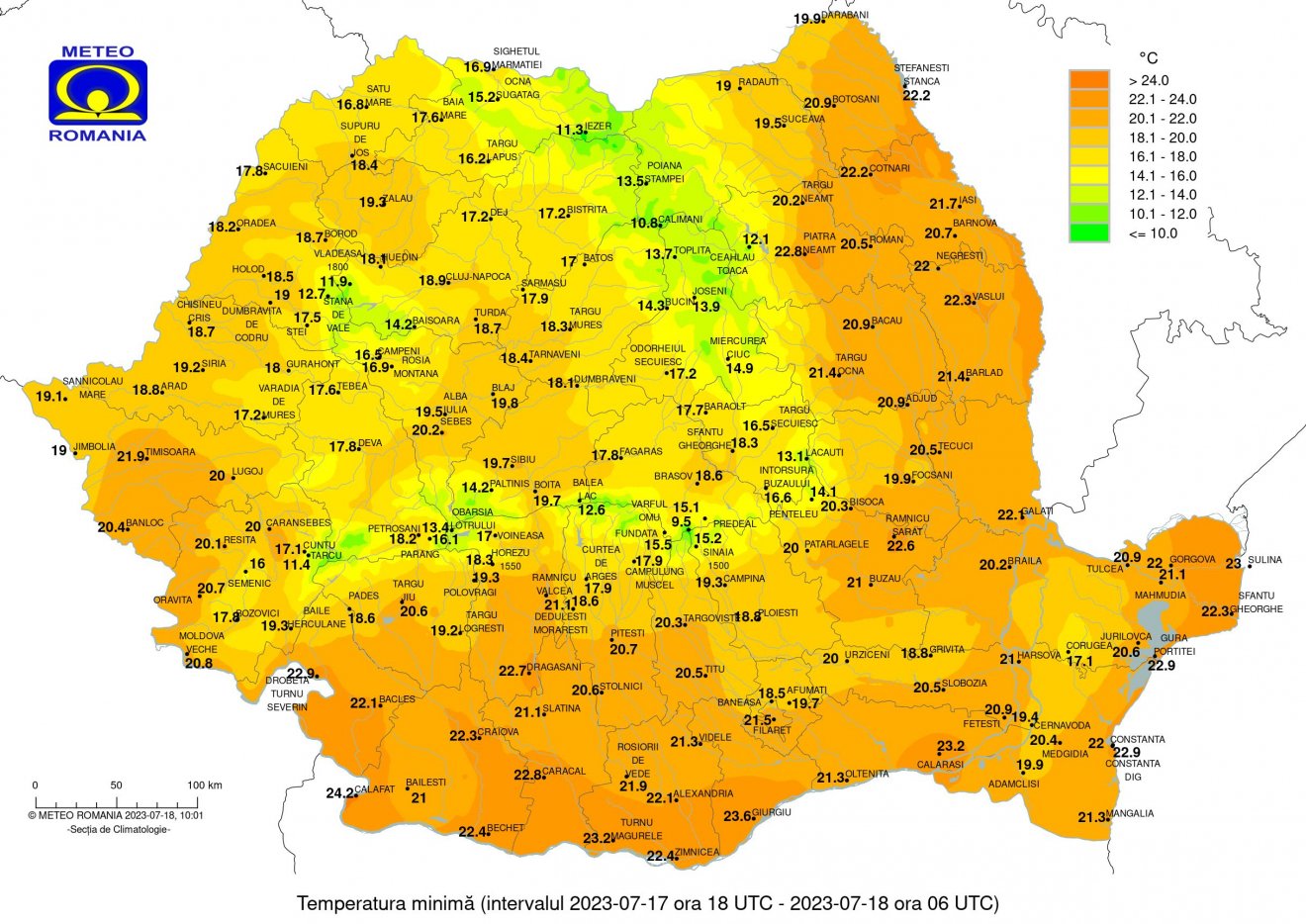 Enyhe keddi hajnal Székelyföld-szerte. Nem lenne nehéz megszokni •  Fotó: Országos Meteorológiai Szolgálat
