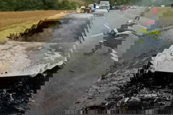 Kiégett egy autó Sóváradnál