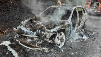 Kigyulladt egy autó a Bucsinon