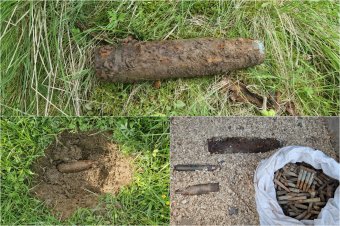 Világháborús lövedékeket és lőszereket találtak Csinódon