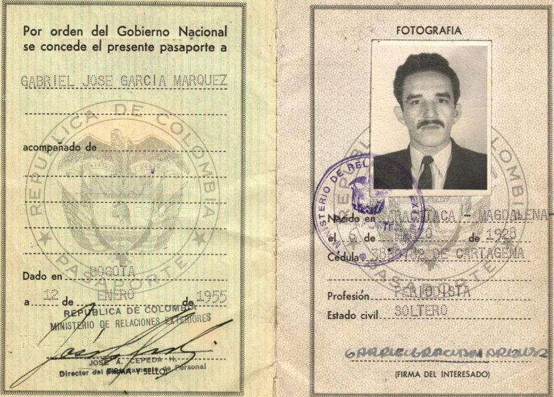 Márquez 1955-ben kiadott útlevele •  Fotó: Harry Ransom Center