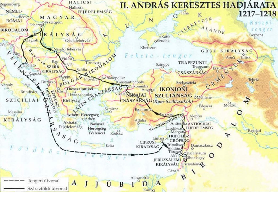 II. András szentföldi hadjárata. Kép forrása: História folyóirat 
