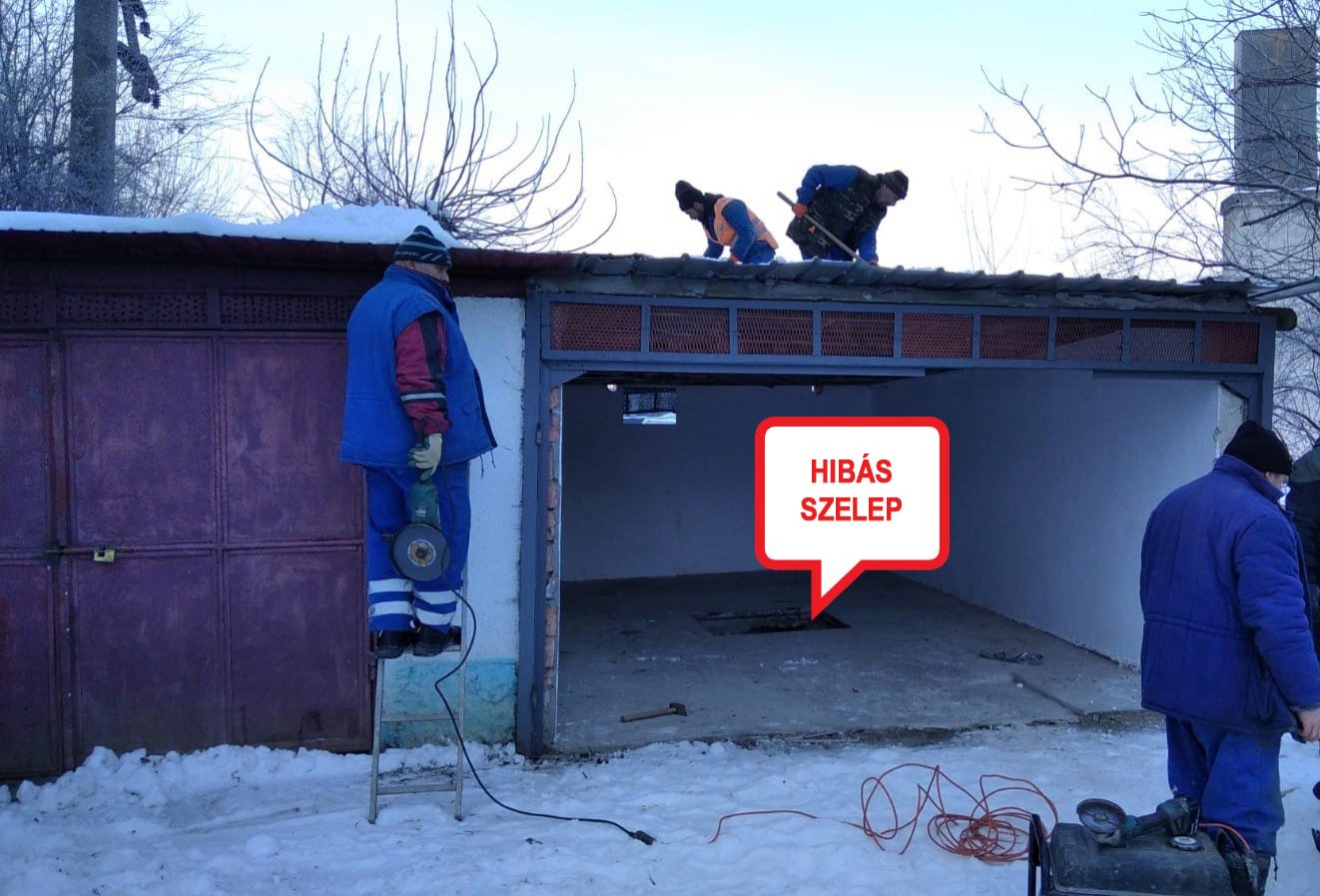 A garázs alatt történt a meghibásodás •  Fotó: Aquaserv
