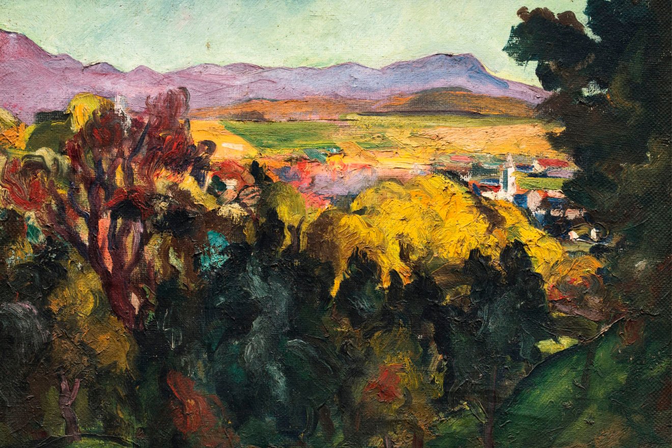 Jándi Dávid: Kilátás Nagybányára (1925 k.) •  Fotó: Sapientia Alapítvány