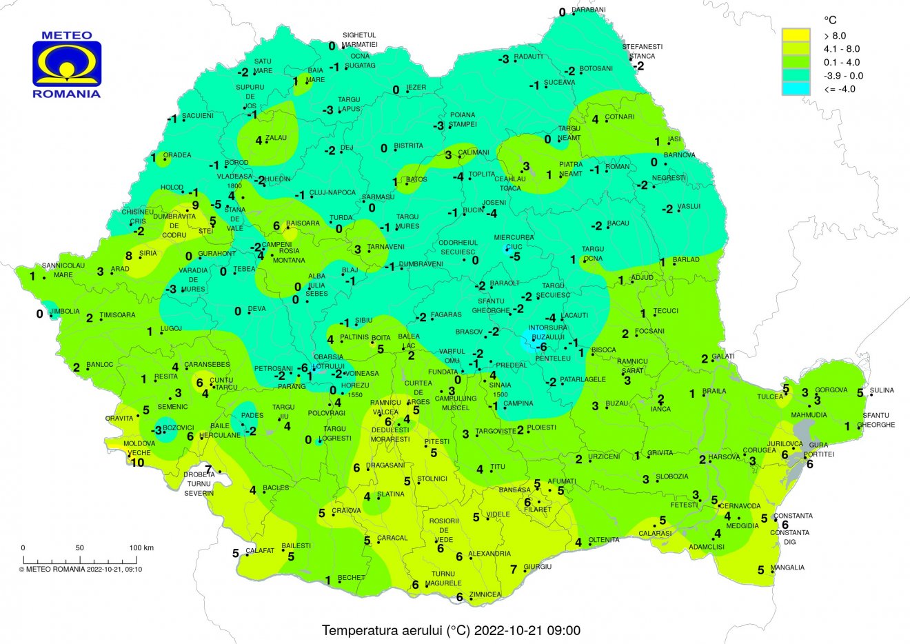 Reggel 9 órára a legtöbb helyen csak enyhült a fagy •  Fotó: Országos Meteorológiai Szolgálat