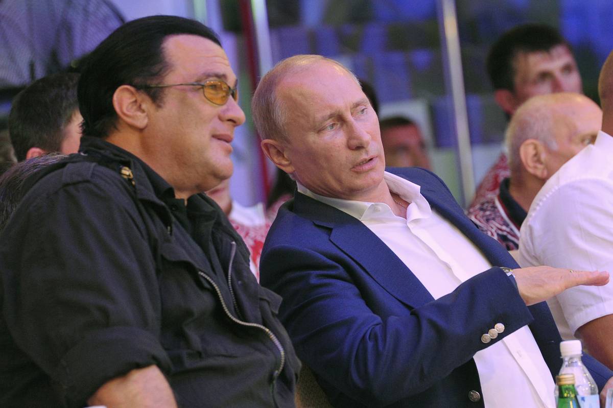 Steven Seagal és Vlagyimir Putyin egy küzdősporteseményen. Archív •  Fotó: Getty Images