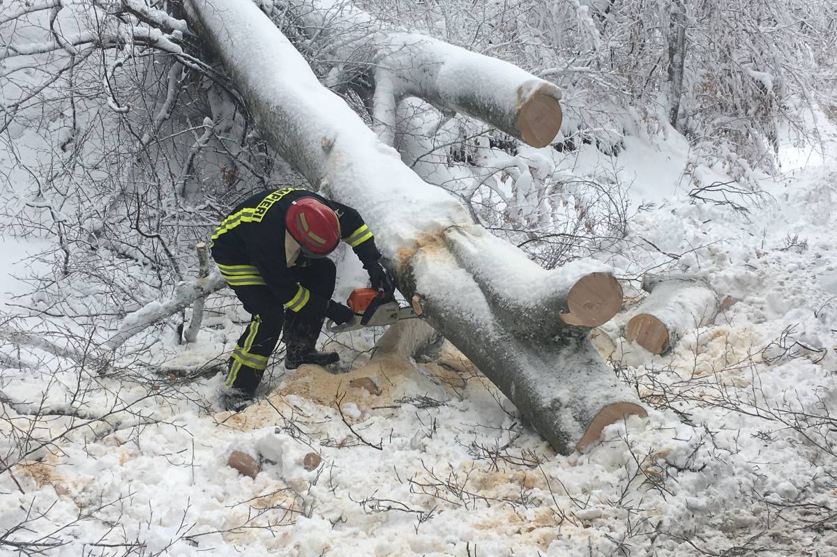 Háromszéki tűzoltók, munka közben • Fotó: Kovászna megyei tűzoltóság