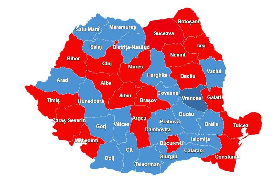 Az intelligens megyék térképe •  Fotó: map.romaniansmartcity.ro