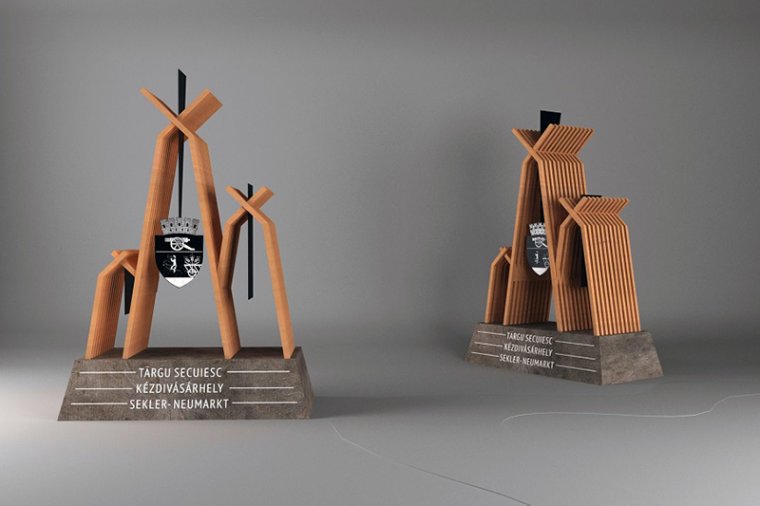 Kézdivásárhely címeréből inspirálódott totem kerül a város bejáratához