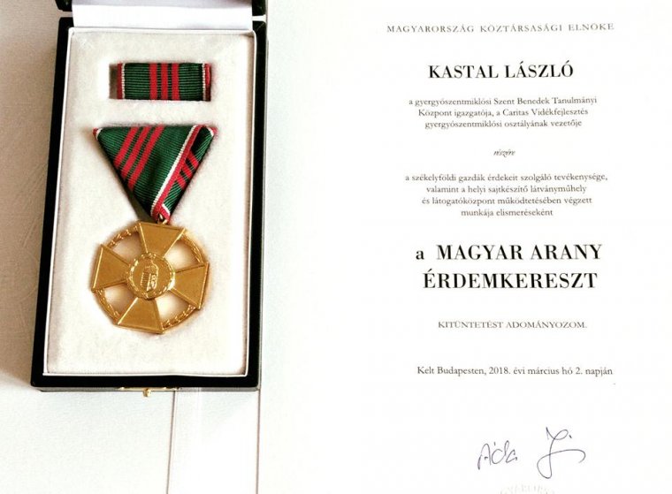Arany érdemkereszttel tüntették ki Kastal Lászlót